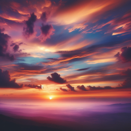 Fiery Sunrise Over Silhouetted Mountains: A Stunning Display of Color and Cloud Drama