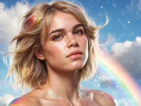 Ethereal Glow: A Serene Moment Beneath a Vibrant Rainbow