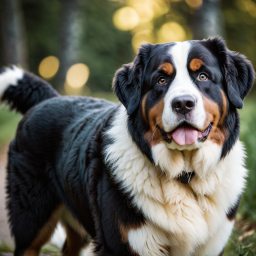 Majestic St. Bernard Dog Enjoying an Outdoor Adventure