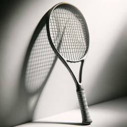 Wilson Tennis Racket with Classic Design Leaning Against Wall
