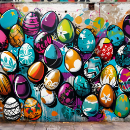 Vibrant Graffiti Art Eggs: A Unique Collection of Intricately Designed Patterns
