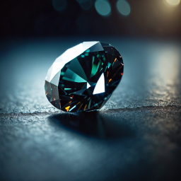 Brilliantly Faceted Gemstone Gleaming Against a Dark Background