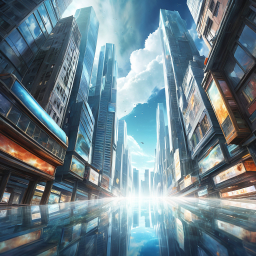 Futuristic Metropolis: A High-Tech Urban Landscape Blending Nature and Innovation