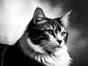 Striking Close-Up of a Calm Cat with Vibrant Green Eyes