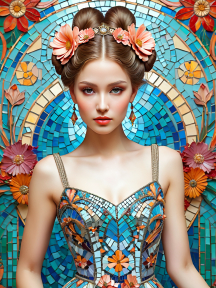Ethereal Beauty: A Surreal Portrait of Floral Elegance and Digital Artistry