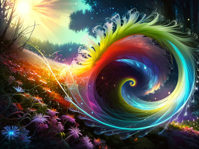 Vibrant Vortex: A Surreal Journey Through a Mystical Garden