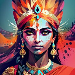 Regal Elegance: A Vibrant Artistic Portrait of Traditional Indian Attire and Adornments