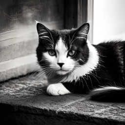 Curious Tuxedo Cat Perched on a Windowsill