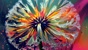 Vibrant Surreal Flower: A Flowing Fantasy in Colorful Motion