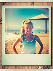 Vintage Beach Day: Retro Vibes Under Partly Cloudy Skies