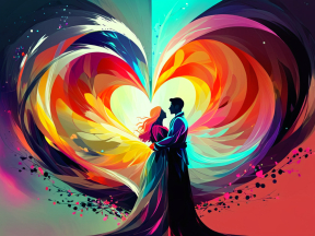 Embrace of Passion: A Vibrant Dance of Love and Energy