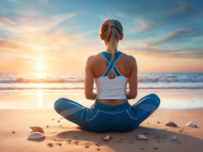 Serene Sunset Meditation: Finding Peace on the Beach Through Yoga