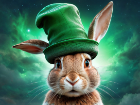 Whimsical Rabbit in a Magical Cosmic Wonderland