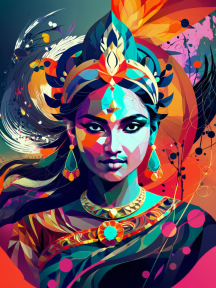 Divine Radiance: A Vibrant Artistic Tribute to Hindu Iconography