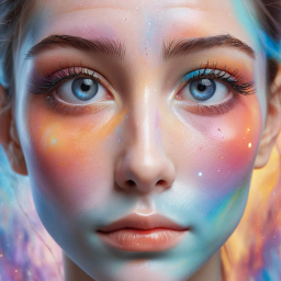 Cosmic Beauty: A Stunning Digital Transformation of Nebula-Inspired Artistic Makeup