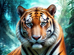 Majestic Tiger in Focus: A Close-Up Glimpse into the Wild