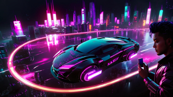 Neon Horizons: A Glimpse into Futuristic Urban Mobility