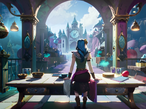 Enchanted Adventurer: Exploring a Magical Realm in a Fantasy Video Game Scene
