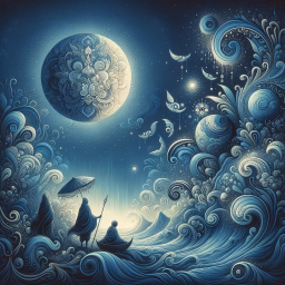 Edge of Dreams: A Surreal Encounter Beneath Celestial Skies