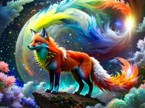 Celestial Fox: Guardian of the Enchanted Spiral