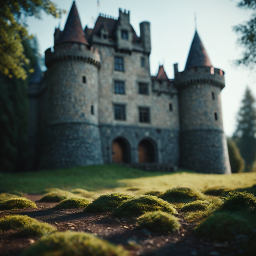 Majestic European Castle Amidst Lush Greenery: A Timeless Historical Landmark