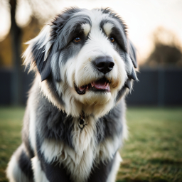 Majestic Shaggy Dog with Prominent Beard and Brows in Outdoor Setting