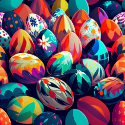 Vibrant Collection of Colorfully Decorated Easter Eggs Symbolizing New Life and Rebirth