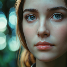 Contemplative Portrait with Soft Bokeh Background