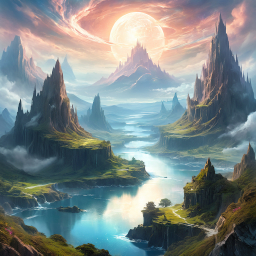Sunset Over the Majestic Castle: A Tranquil Fantasy Landscape