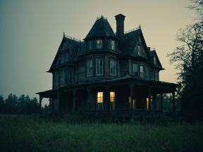 The Quiet House at dusk