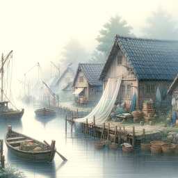 Tranquil Waterside Village: A Timeless Haven of Tradition and Nature