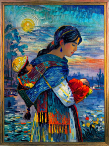 Sunlit Serenity: A Panoramic View of Rugged Mountains at Sunrise