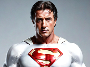 Person Dressed as Superman in Classic Red and Blue Costume with Iconic "S" Emblem