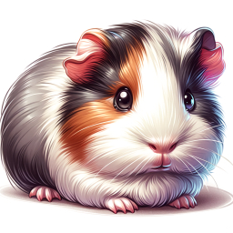 Adorable Cartoon Hamster with Big Eyes and Ears Sitting Upright