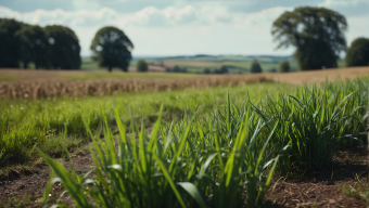 Lush Crop Field in a Serene Rural Landscape Under Daylight