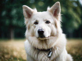 Alert and Majestic: A German Shepherd in a Park Setting
