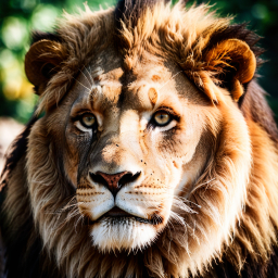 Majestic Lion Portrait: Intense Gaze of the Regal King of the Jungle