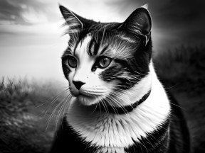 Close-Up Portrait of a Striking Tabby Cat in a Natural Outdoor Setting
