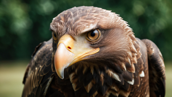Majestic Close-Up of a Bald Eagle Highlighting Its Iconic Features and Natural Habitat