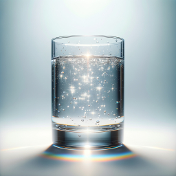 Sparkling Refreshment: A Glass of Fizzy Carbonated Water on Ice