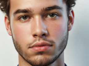 Contemplative Close-Up Portrait of a Person with Soft Lighting