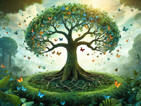 Enchanted Tree of Life: A Surreal Celebration of Nature and Light