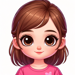 Vibrant Anime-Style Portrait of a Young Girl with Expressive Eyes and Rosy Cheeks