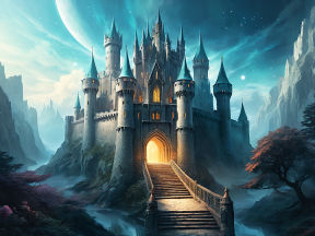 Enchanted Cliffside Castle: A Majestic Medieval Fortress in a Mystical Landscape