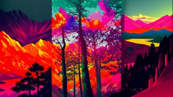 Dreamlike Landscapes: A Vibrant Journey Through Surreal Mountain and Forest Scenes