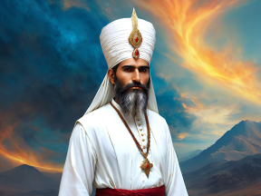 Traditional Sikh Attire Amidst a Serene Mountainous Backdrop: A Celebration of Cultural Heritage and Spirituality