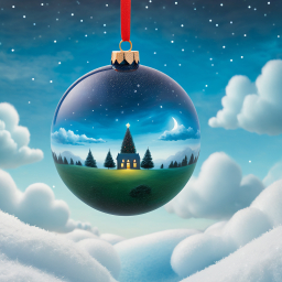 Whimsical Winter Wonderland: A Festive Christmas Ornament Illustration