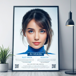 Striking Blue-Eyed Woman Featured in Minimalist Beauty Advertisement