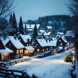 Enchanting Alpine Village at Christmas: A Serene Winter Wonderland