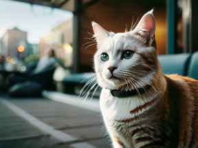 Curious Tabby Cat Posing Indoors by a Sunlit Window